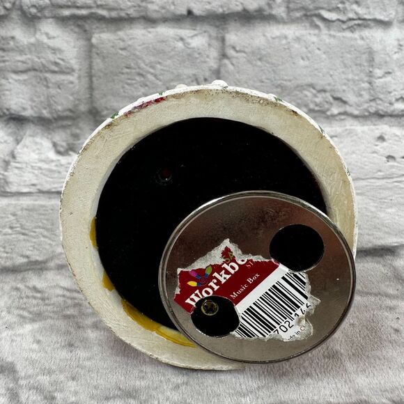 Santas Workbench Wind-Up Merry Christmas Music Box Spinning Snowman Fur Elise - Picture 5 of 5